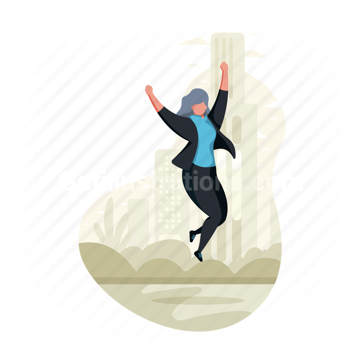 emotion, woman, happy, jumping